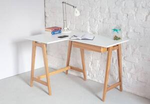 LUKA Ashwood Rohový písací stôl š115 x d85cm zelený Ľavá strana