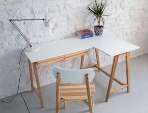 LUKA Ashwood Rohový písací stôl š135cm x d85cm béžový Pravá strana