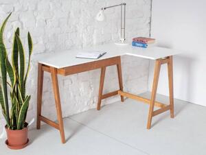 LUKA Rohový písací stôl š 135cm x d 85cm zelený Dub pravá strana