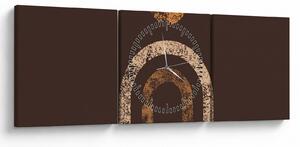 Obraz - Oranžové oblúky N⁰1 (s hodinami) (90x30 cm)