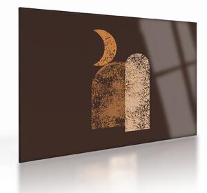 Sklenený obraz - Oranžové oblúky N⁰2 (70x50 cm)