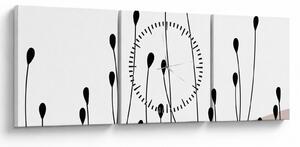 Obraz - Grafická lúka N⁰1 (s hodinami) (90x30 cm)