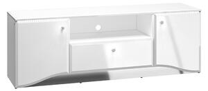 TV STOLÍK CRISTINE BIELY LESK + ZRKADLO 160 cm