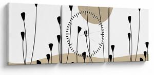Obraz - Grafická lúka N⁰2 (s hodinami) (90x30 cm)