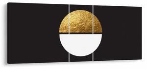 Obraz - Abstrakcia zlatá a čierna N⁰1 (120x50 cm)