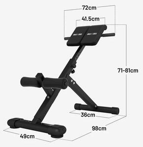 Gorilla Sports Hyperextenzná lavička skladacia, čierna