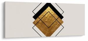 Obraz - Abstrakcia zlatá a biela N⁰1 (120x50 cm)
