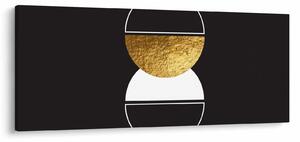 Obraz - Abstrakcia zlatá a čierna N⁰2 (120x50 cm)