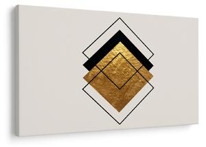 Obraz - Abstrakcia zlatá a biela N⁰1 (90x60 cm)