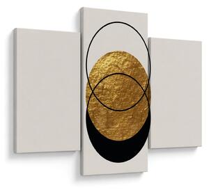 Obraz - Abstrakcia zlatá a biela N⁰2 (90x60 cm)