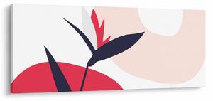 Obraz - Ružová florálna abstrakcia N⁰1 (120x50 cm)