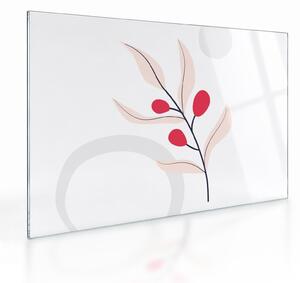 Sklenený obraz - Ružová florálna abstrakcia N⁰3 (70x50 cm)