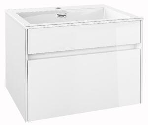 Kielle Nefia - Skrinka s umývadlom 60 cm, lesklá biela 50027S600