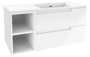 Kielle Oudee - Skrinka s umývadlom 100 cm, pravý variant, lesklá biela 50002S10R0