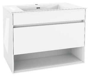 Kielle Nefia - Skrinka s umývadlom 80 cm, lesklá biela 50027S810