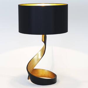 Stolová lampa Vortice, čierno-zlatá