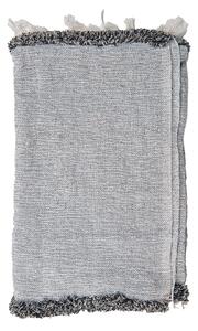 Šedo-čierny bavlnený pléd so strapcami Valoé - 125*150 cm - Clayre & Eef