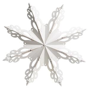 Biela antik kovová nástenná dekorácia snehová vločka Snowflake - 63*6 cm - Chic Antique