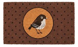 Hnedá kokosová rohožka s vtáčikom Bird - 75*45*1 cm - Clayre & Eef