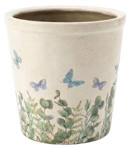 Dekoratívny obal na kvetináč Butterflies Home S - Ø 15*14 cm - Clayre & Eef