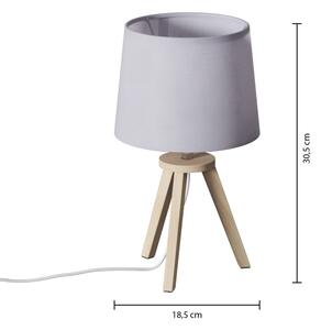 Atmosphera - Stolná lampa TRIPOD 1xE14/40W/230V borovica/sivá