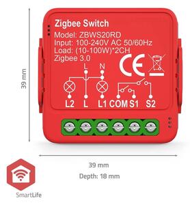 Nedis ZBWS20RD - Inteligentný spínač SmartLife 230V