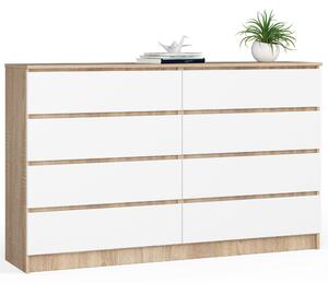 Ak furniture Komoda Inbia K 160 cm dub sonoma/biela
