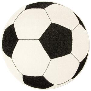 Koberec Weliro futbalová lopta, čierny / krémový