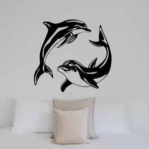 KMDESING | Drevené obraz na stenu - Delfíny