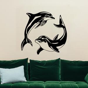 KMDESING | Drevené obraz na stenu - Delfíny