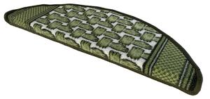 Vopi koberce Nášľapy na schody Grenoble zelený polkruh, samolepiaci - 24x65 polkruh (rozmer vrátane ohybu)
