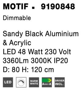 LED luster Motif 80 čierne stmievateľné