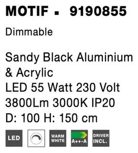 LED luster Motif 100 čierne stmievateľné