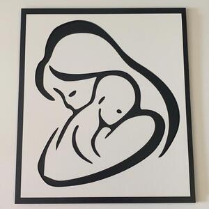 KMDESING | Drevený obraz na stenu - Mama bábätko