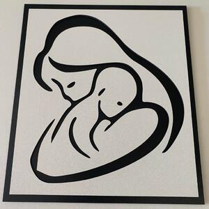 KMDESING | Drevený obraz na stenu - Mama bábätko