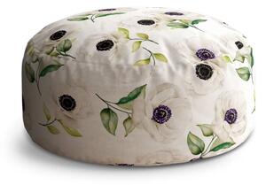 Sablio Taburet Circle Biele sasanky: 38x48 cm