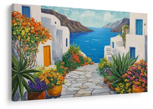 Obraz - Grécka ulička (90x60 cm)