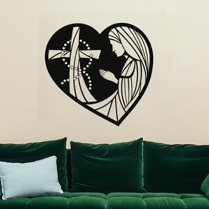 KMDESING | Drevený obraz na stenu - Kríž v srdci