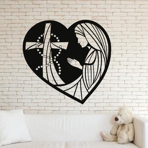 KMDESING | Drevený obraz na stenu - Kríž v srdci