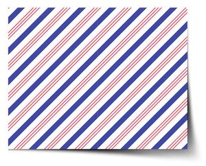 Sablio Plagát Modročervené pruhy - 60x40 cm