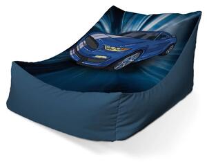 Sablio Sedací vak Lounge Mustang Modré pozadie - 80 x 95 x 50 cm