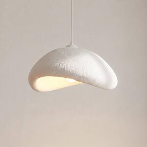 Opviq Závesné svietidlo LUNA, biele, 52 x 40 cm, sklolaminát, E27, Biela / opálová, Obývacia izba / jedáleň, Plast, Moderný, Závesné svietidlo