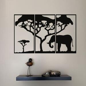 KMDESING | Drevené obraz na stenu - Slon z 3 ks