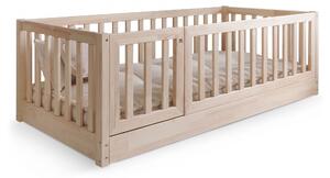 Detská posteľ so zábranou Cloudy Nest I 100x200 - prírodná ľavá