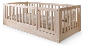 Detská posteľ so zábranou Cloudy Nest I 100x200 - prírodná pravá
