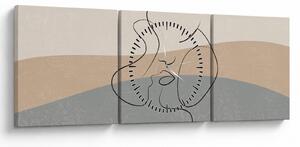 Obraz - Line art bozk (s hodinami) (90x30 cm)