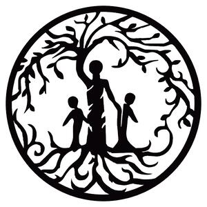 KMDESING | Drevený strom života - Otec s deťmi