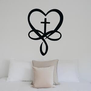 KMDESING | Drevená dekorácia na stenu - Srdce a kríž