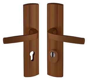 Bezpečnostné kovanie COBRA PRESTIGE bez prekrytky (F4 - bronzový elox), Koule/klika, Otvor na cylindrickú vložku PZ, COBRA F4 (bronzový elox), 90 mm