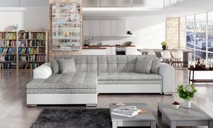 ROHOVÁ SEDAČKA, textil, sivá, biela MID.YOU - Sedačky, Online Only